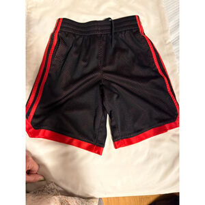 Preowned, Adidas red/black athletic mesh shorts, size boys 8/small